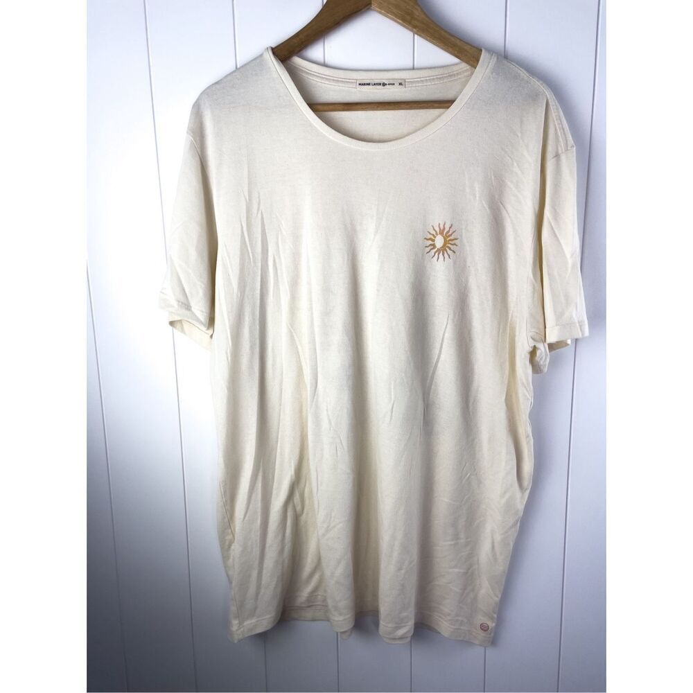 MARINE LAYER X  ReSpun Graphic Tee‎ Sun Moon California Neutral Tencel XL